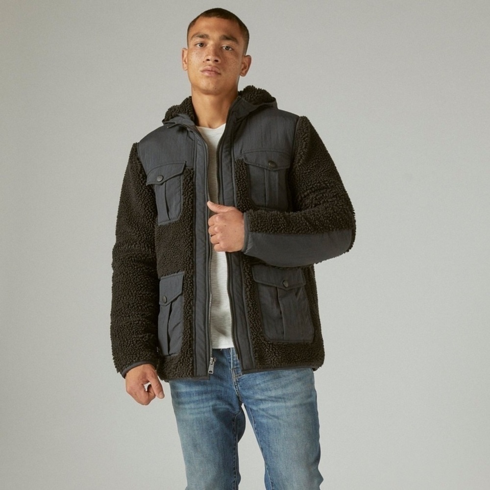 Lucky Brand Hooded Sherpa Jacket